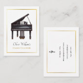 Carte De Visite Piano élégant (Devant / Derrière)