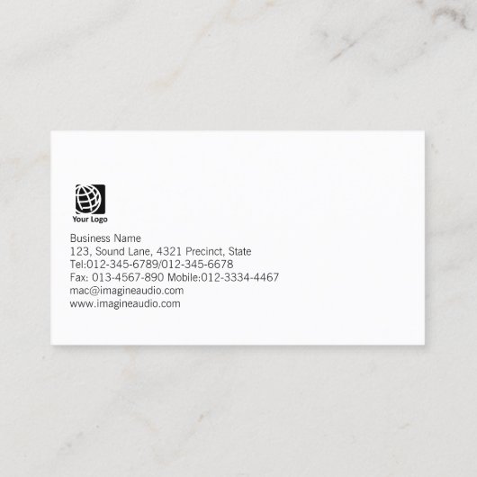 Carte De Visite Piano Enseignant Musicien Grunge Notes musicales (Dos)