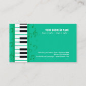Carte De Visite Piano et notes musicales mélodie (Dos)
