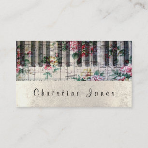Carte De Visite piano floral girly