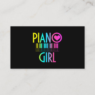 Carte De Visite Piano Girl Funny Pianist notes musicales Keybo de 