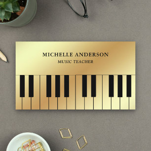 Carte De Visite Piano Gold Foil Piano Clavier Musicien Pianiste