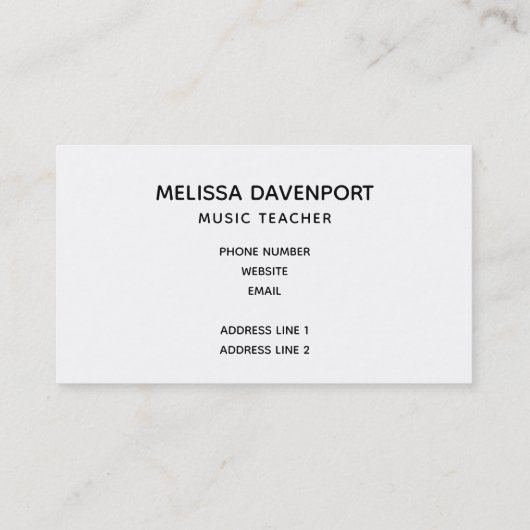 Carte De Visite Piano Keys (Dos)