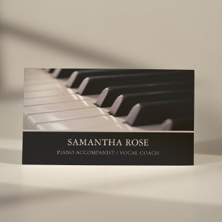 Carte De Visite Piano Keys Accompaniste Vocal Coach Élégant Modern
