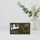 Carte De Visite Piano Keys Floating Gold Music Notes Professeur de (Debout devant)