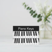 Carte De Visite Piano Keys noir et blanc Pianiste musicien (Debout devant)