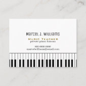 Carte De Visite Piano Lessons Music Teacher black/white (Devant)