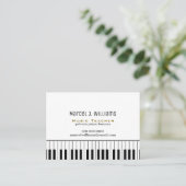 Carte De Visite Piano Lessons Music Teacher black/white (Debout devant)