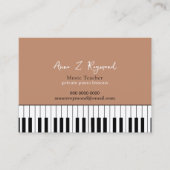 Carte De Visite Piano Lessons Music Teacher boho brown (Devant)