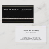 Carte De Visite Piano Music Enseignant Compositeur Professionnel É (Devant / Derrière)