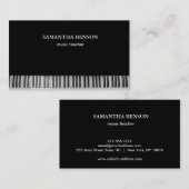 Carte De Visite Piano Musician Business card with Music Note (Devant / Derrière)