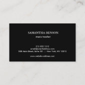 Carte De Visite Piano Musician Business card with Music Note (Dos)