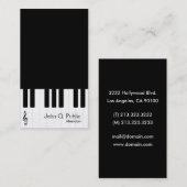 Carte De Visite Piano musicien noir et blanc (Devant / Derrière)
