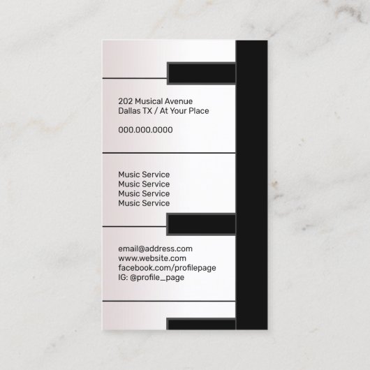 Carte De Visite Piano notes (Dos)