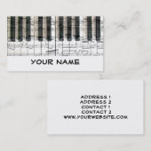 Carte De Visite piano pianiste (Devant / Derrière)