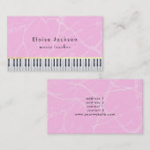 Carte De Visite piano pianiste en marbre rose (Devant / Derrière)
