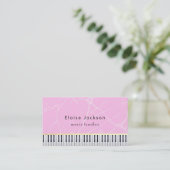 Carte De Visite piano pianiste en marbre rose (Debout devant)