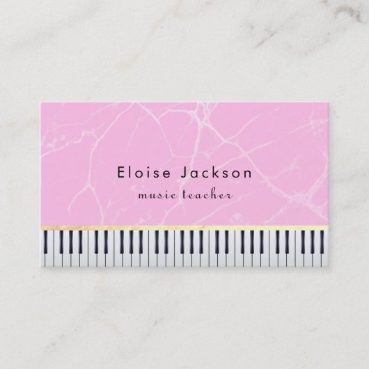 Carte De Visite piano pianiste en marbre rose (Devant)