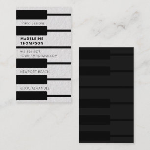 Carte De Visite Piano Pianiste Musique Enseignant Clés Clavier Mod