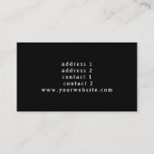 Carte De Visite piano piano piano noir et blanc (Dos)