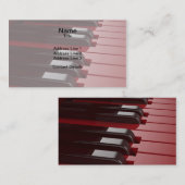 Carte De Visite Piano rouge (Devant / Derrière)
