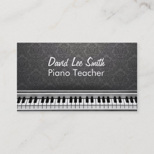 Carte De Visite Piano Teacher (Devant)
