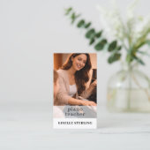 Carte De Visite Piano Teacher QR Code Photo (Debout devant)