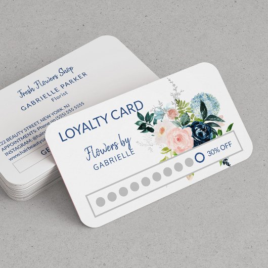 Carte De Visite Pic de fidélité client floral aquarelle moderne