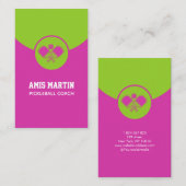 Carte De Visite Pickleball Coach Pink pickleball paddle (Devant / Derrière)