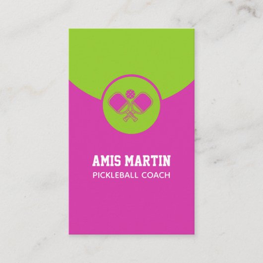 Carte De Visite Pickleball Coach Pink pickleball paddle (Devant)