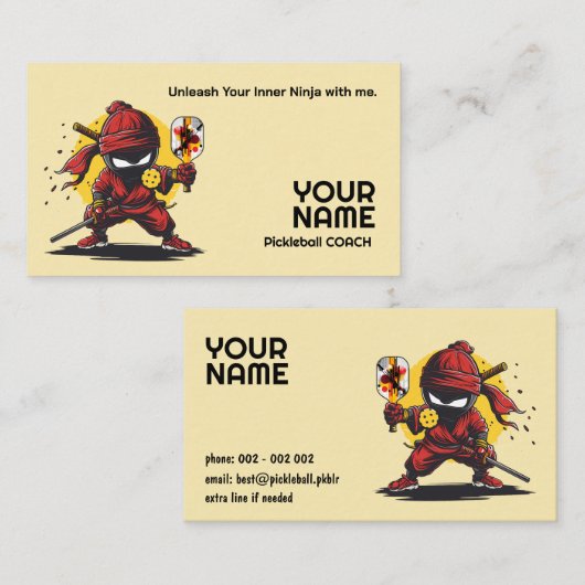 Carte De Visite Pickleball Ninja Pro (Devant / Derrière)