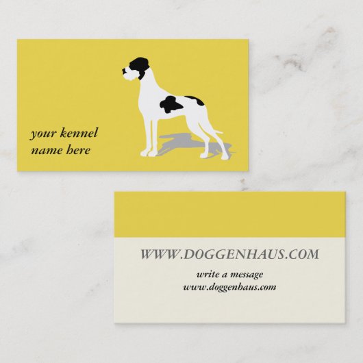 Carte De Visite Piebald Noir Grands Danois (Devant / Derrière)