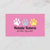 Carte De Visite Pièce assise chien Walker mignonne 3 Empreintes de (Devant)