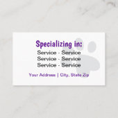 Carte De Visite Pièce assise double face (Dos)