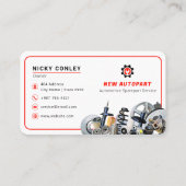 Carte De Visite pièce automobile moderne | blanc (Devant)