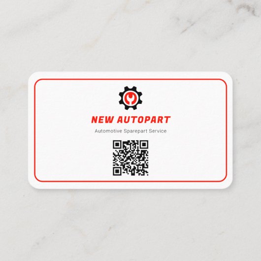 Carte De Visite pièce automobile moderne | blanc (Dos)