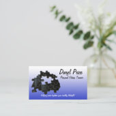 Carte De Visite Pièce de Puzzle noir manquante Ombre bleue (Debout devant)