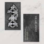 Carte De Visite Pièce d'échecs - chevalier foncé 02 (Devant / Derrière)