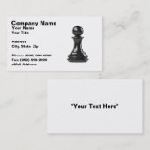 Carte De Visite Pièce d'échecs de pion noir sur Arrière - plan bla (Devant / Derrière)