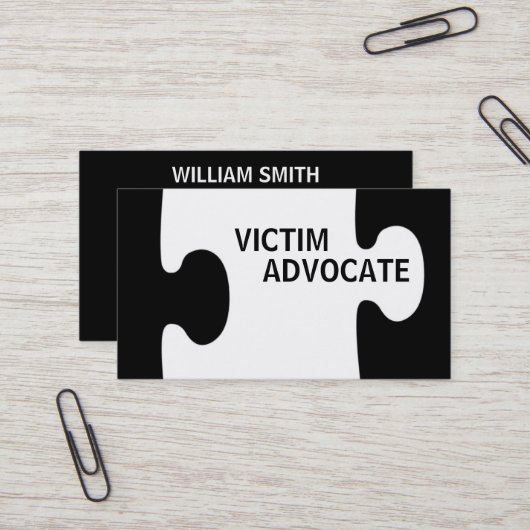 Carte De Visite Pièce du puzzle Victime Advocate (Devant/Arrière en situation)