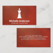 Carte De Visite Pièce King Chess | Texture en cuir (Devant / Derrière)