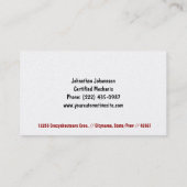 Carte De Visite Pièces d'automobiles et service Véhicule à capucho (Dos)