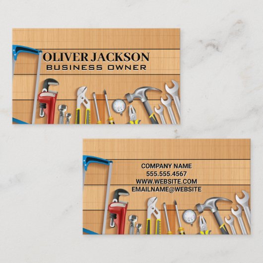 Carte De Visite Pièces de construction | Outils Builder (Devant / Derrière)