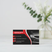 Carte De Visite Pièces de réparation de voitures automobiles Black (Debout devant)