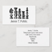 Carte De Visite Pièces d'échecs Art Vintage (Devant / Derrière)