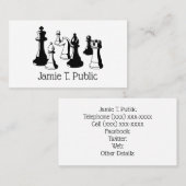 Carte De Visite Pièces d'échecs Art Vintage #2 (Devant / Derrière)