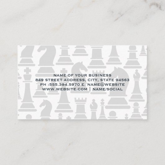 Carte De Visite Pièces d'échecs | Châteaux et crevettes (Dos)