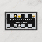 Carte De Visite Pièces d'échecs Gold Silver (Devant)