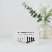 Carte De Visite Pièces d'échecs reflétées (Debout devant)
