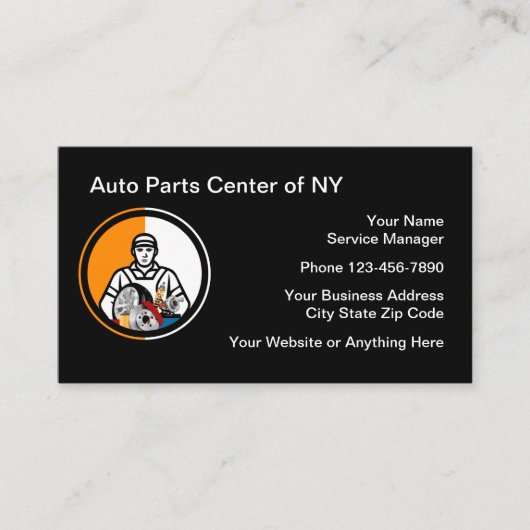 Carte De Visite Pièces Et Service Automobile (Devant)